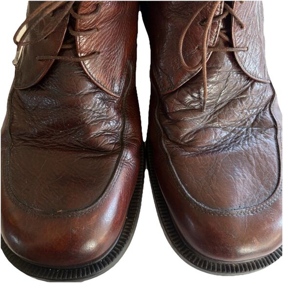 Vintage 90’s Chukka Boots Italian Leather BROWN EU Sz 44 ~ Made in Italy Lace Up main image 8